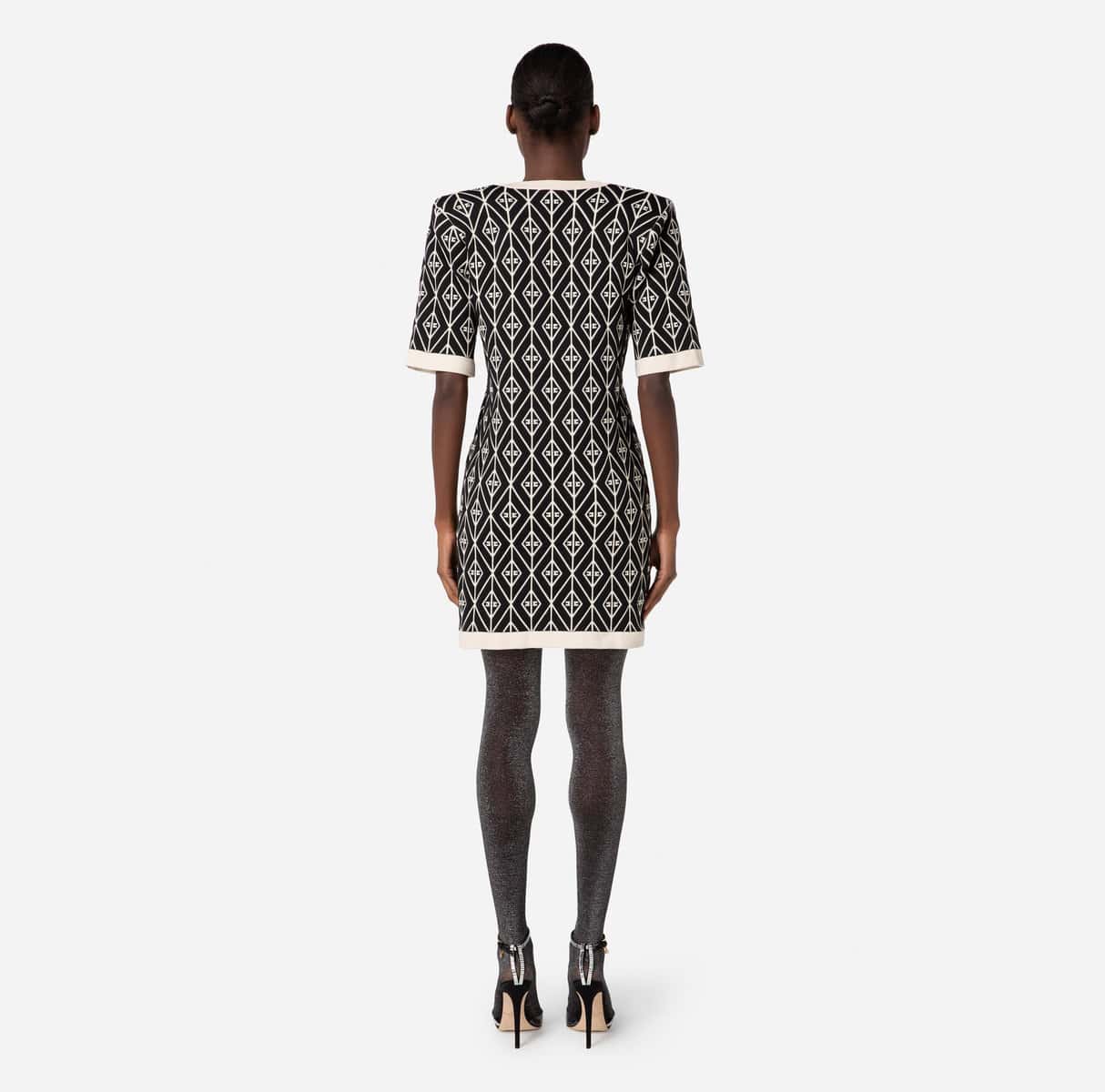 Diamond-patterned knit mini-dress - Image 6